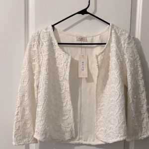 White lace cropped jacket